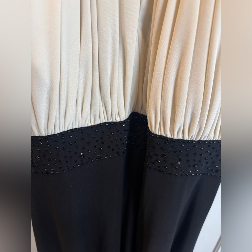 Jessica Howard Cream And Black Halter Dress Size 12 - Picture 6 of 8